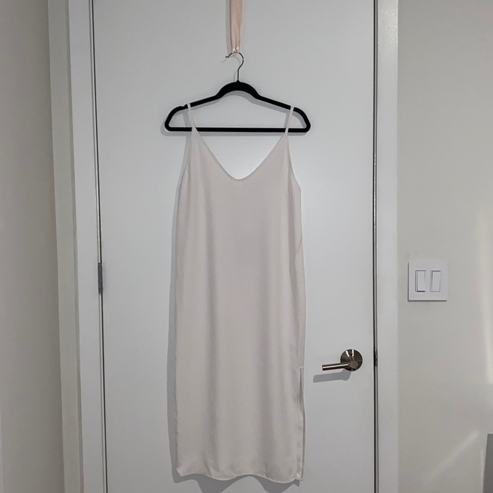 Everlane Japanese Go-Weave White Slip Dress